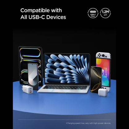USB-C - USB-C adat- és töltőkábel Spigen EB24012CC, 240W, 1.2m, Fekete ACA09461
