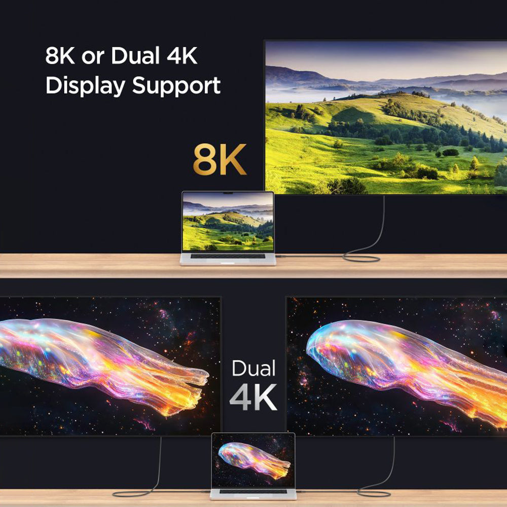 USB-C - USB-C adat- és töltőkábel Spigen EB24015CC, 240W, 1.5m, Fehér ACA10422