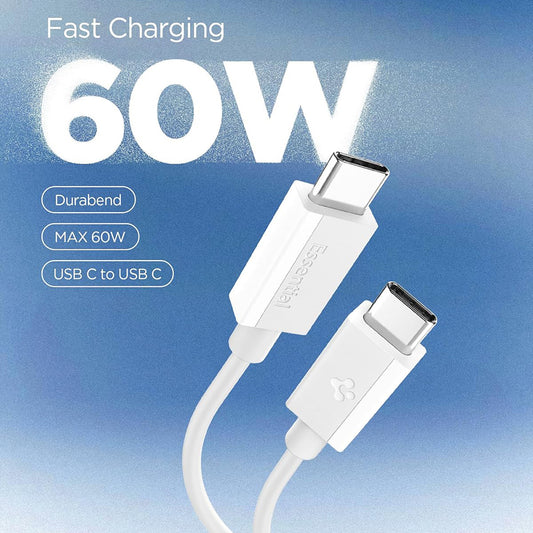 USB-C adat- és töltőkábel - USB-C Spigen EB6015CC, 60W, 1,5m, fehér ACA10416
