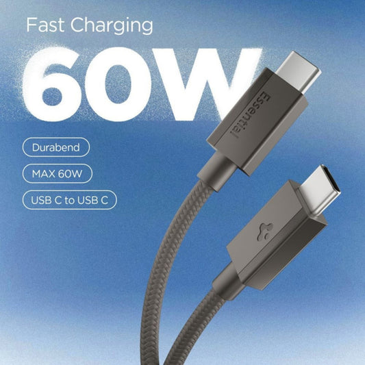 USB-C adat- és töltőkábel - USB-C Spigen EB6015CC, 60W, 1,5m, szürke ACA10418