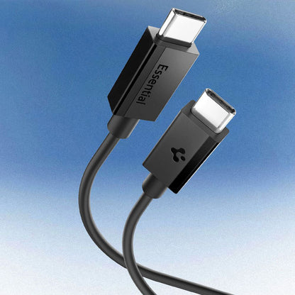 USB-C - USB-C Spigen Essential adat- és töltőkábel, 60W, 2m, Fekete