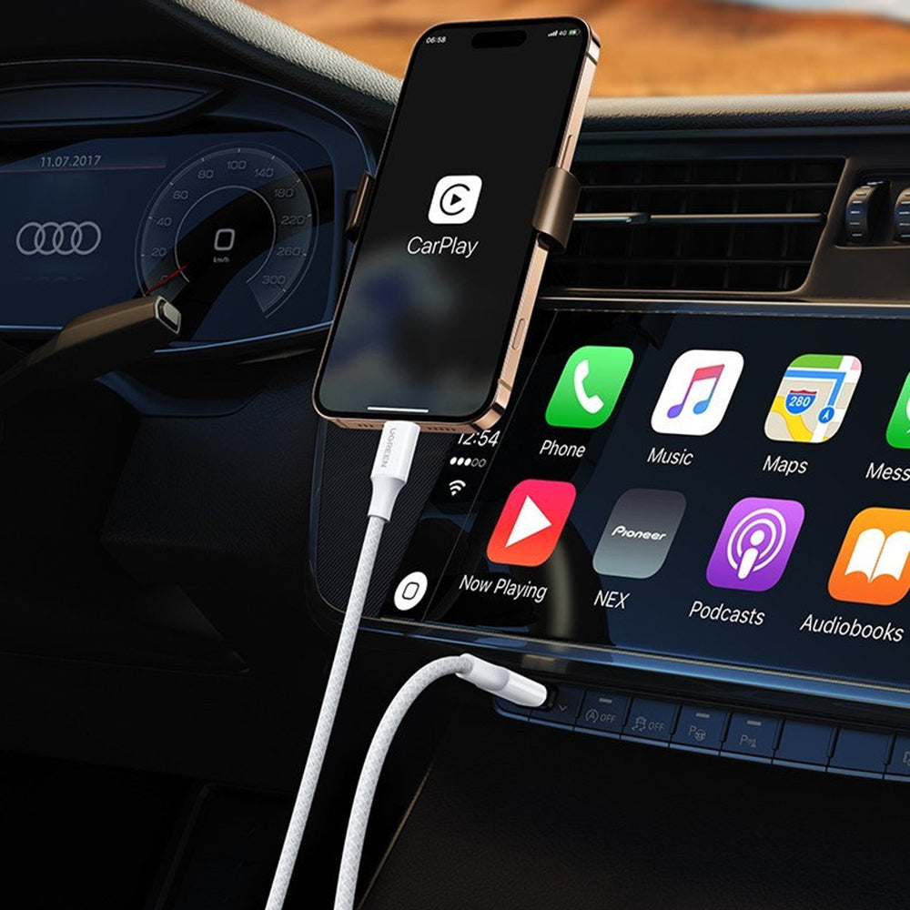 USB-C - USB-C UGREEN L501 adat- és töltőkábel, 60W, 1m, Fehér