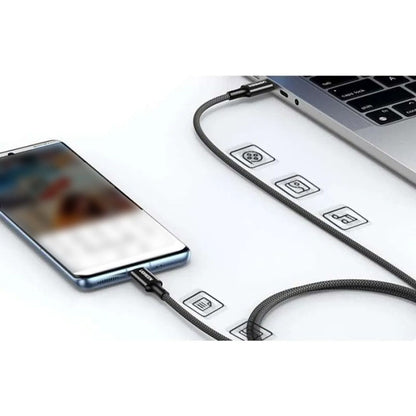 USB-C - USB-C adat- és töltőkábel UGREEN L502, 100W, 1m, Szürke