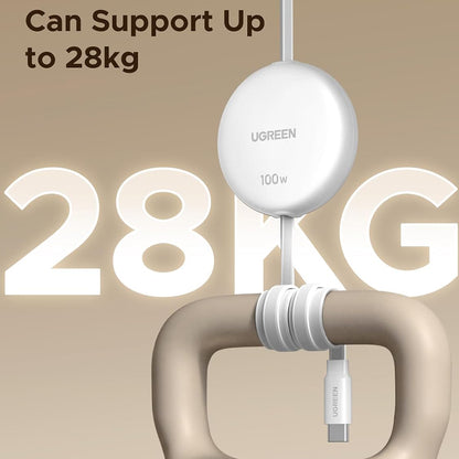 USB-C adat- és töltőkábel - USB-C UGREEN L531, 100W, 1m, Fehér