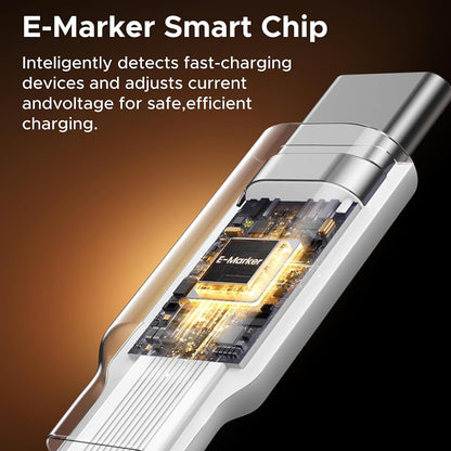 USB-C adat- és töltőkábel - USB-C UGREEN L531, 100W, 1m, Fehér