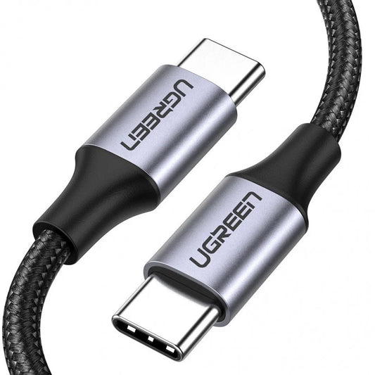 UGREEN US261 (50152) USB-C–USB-C adat- és töltőkábel, 60 W, 2 m, szürke