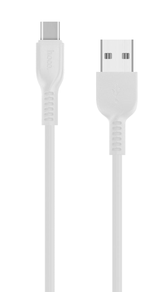USB-A - USB-C HOCO Flash X20 adat- és töltőkábel, 18W, 2m, Fehér
