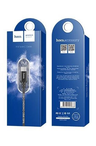 USB-A - USB-C adat- és töltőkábel HOCO X14 Times, 18W, 2m, fekete