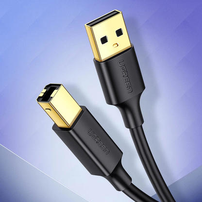 UGREEN US135 nyomtatókábel, USB-A - USB-B, 5m, Fekete