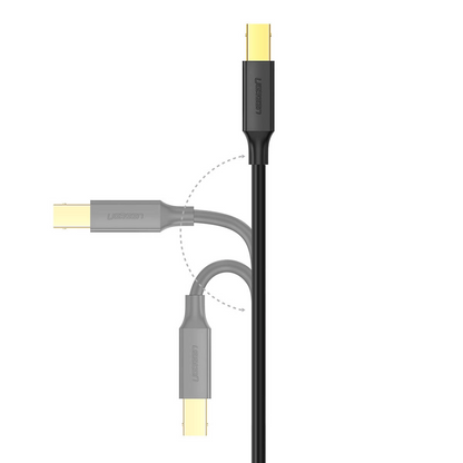 UGREEN US135 nyomtatókábel, USB-A - USB-B, 5m, Fekete