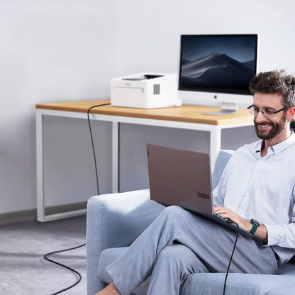 WZK WKDDY2S Nyomtatókábel, USB-C - USB-B, 2m, Fekete