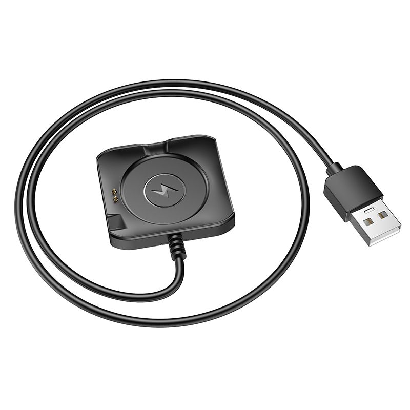 HOCO Y28 Smartwatch töltőkábel, USB-A, Fekete