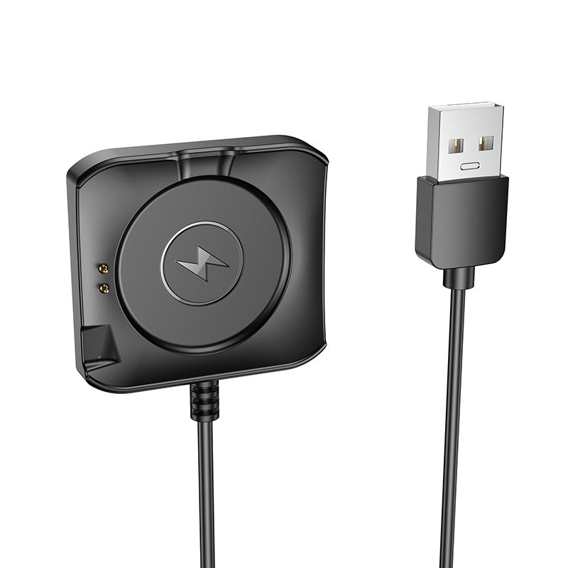 HOCO Y28 Smartwatch töltőkábel, USB-A, Fekete