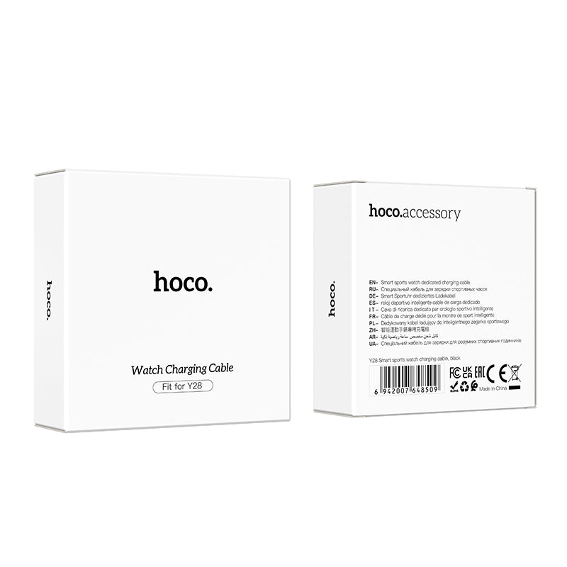 HOCO Y28 Smartwatch töltőkábel, USB-A, Fekete
