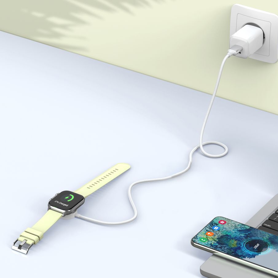 Cablu Incarcare Tech-Protect MC02 Ultraboost C pentru Apple Watch Series, Alb