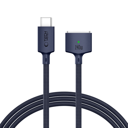 Tech-Protect MMC01 Ultraboost töltőkábel, USB-C - MagSafe 3, 140W, 2m, Tengerészkék