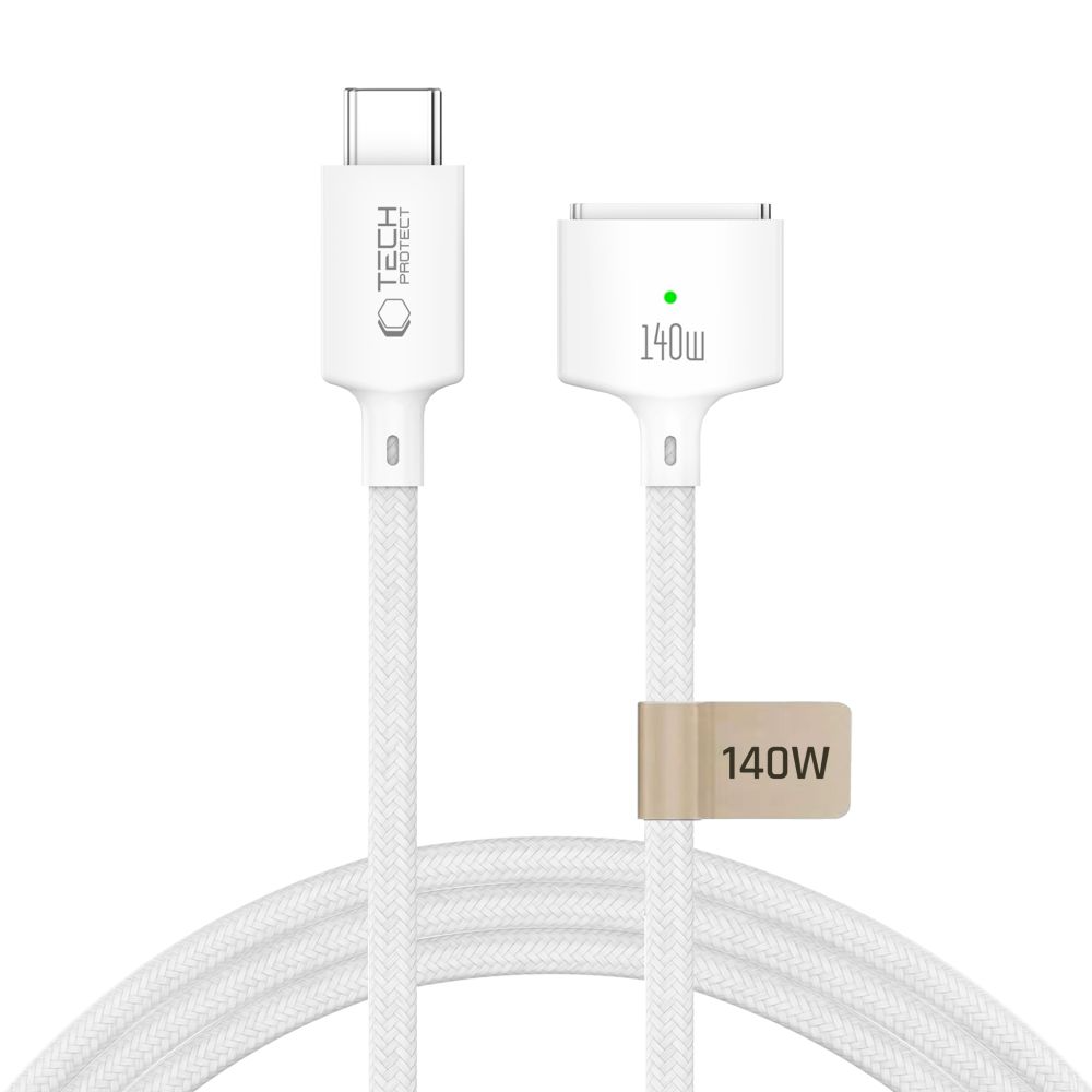 Tech-Protect MMC01 Ultraboost Charging Cable, USB-C - MagSafe 3, 140W, 3m, White