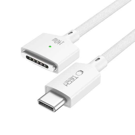 Tech-Protect MMC01 Ultraboost töltőkábel, USB-C - MagSafe 3, 140W, 2m, Fehér