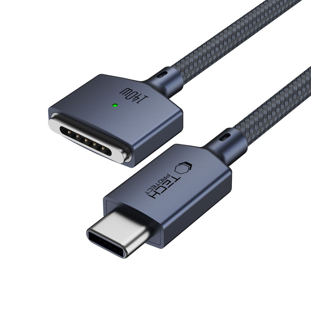 Tech-Protect MMC01 Ultraboost töltőkábel, USB-C - MagSafe 3, 140W, 2m, Tengerészkék