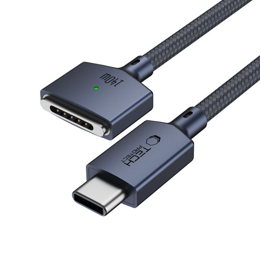 Tech-Protect MMC01 Ultraboost töltőkábel, USB-C - MagSafe 3, 140W, 2m, Tengerészkék