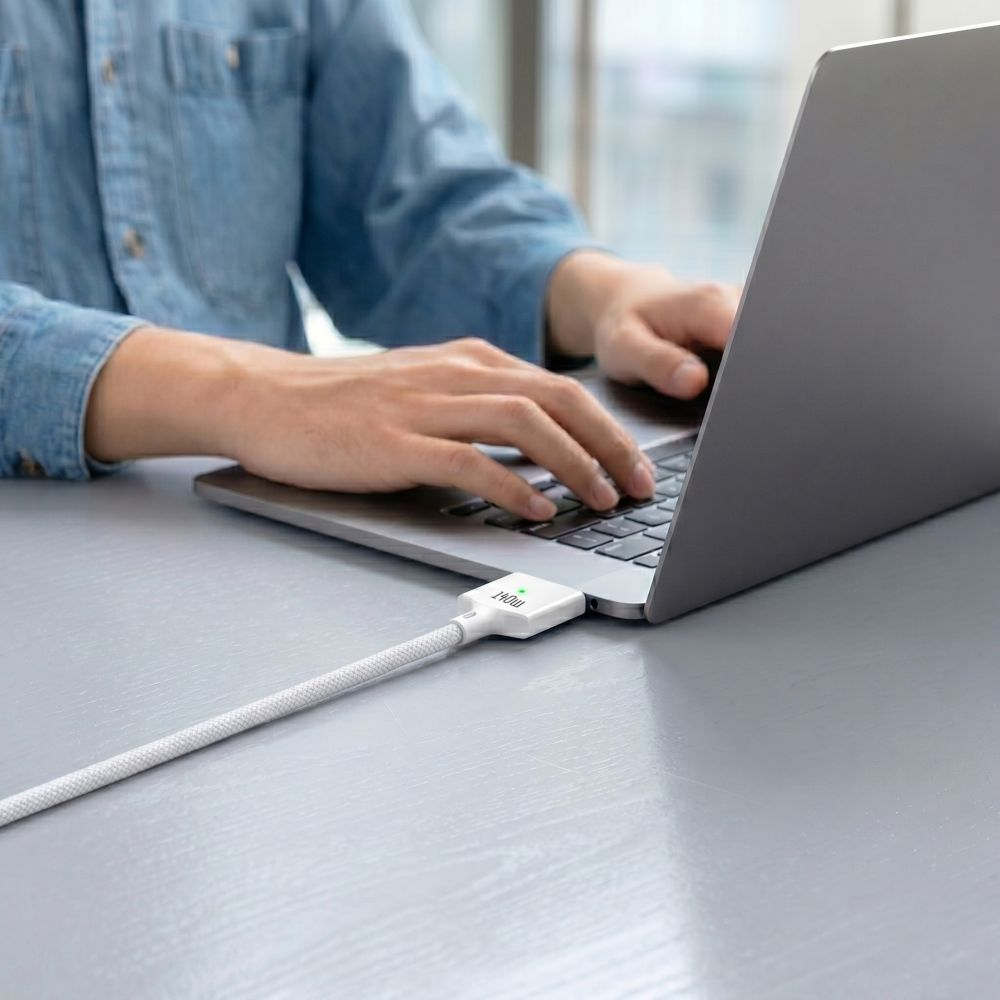 Tech-Protect MMC01 Ultraboost töltőkábel, USB-C - MagSafe 3, 140W, 2m, Fehér