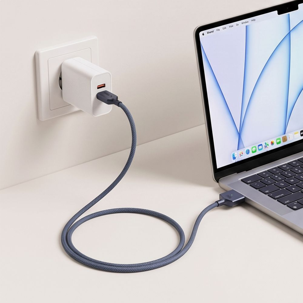 Tech-Protect MMC01 Ultraboost töltőkábel, USB-C - MagSafe 3, 140W, 3m, Tengerészkék