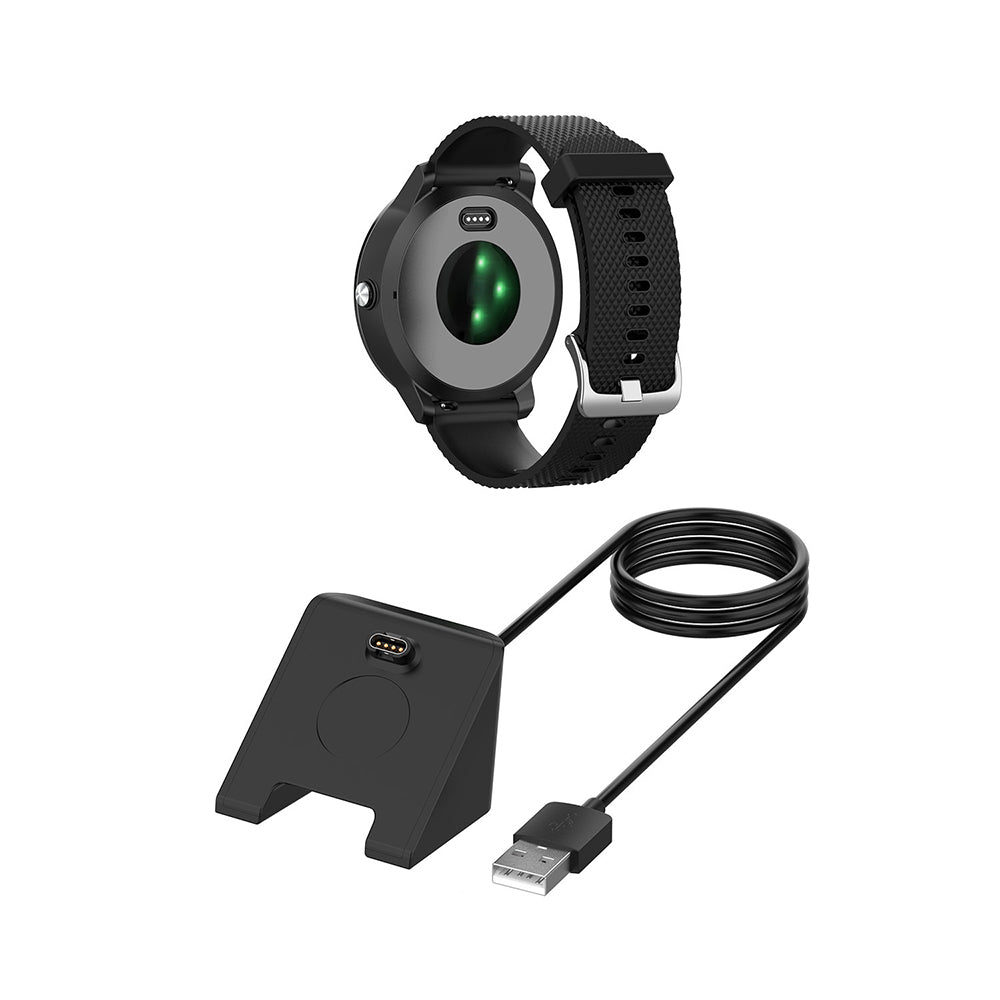 Techsuit TGC3 töltőkábel Garmin Fenix 5 Plus / 7X / 6X / 6 / 5 készülékekhez, USB-A, Fekete
