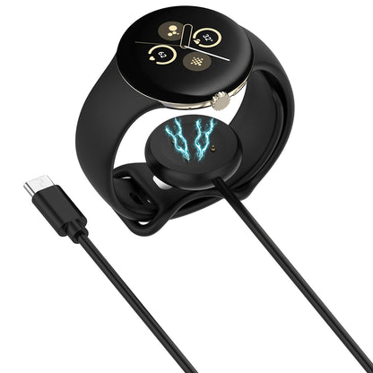 Techsuit THC5 töltőkábel Google Pixel Watch 3 45mm / Watch 3 41mm, USB-C, Fekete