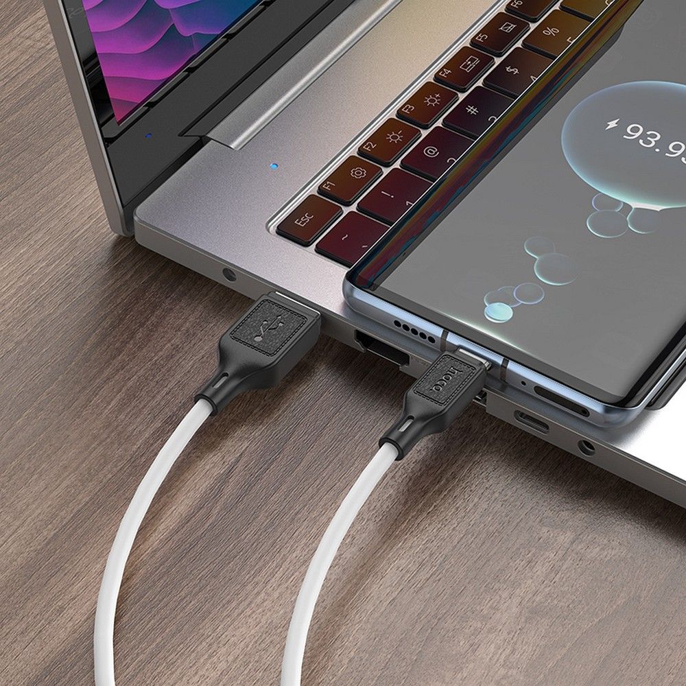USB-A - USB-C HOCO X90 adat- és töltőkábel, 60W, 1m, Fehér