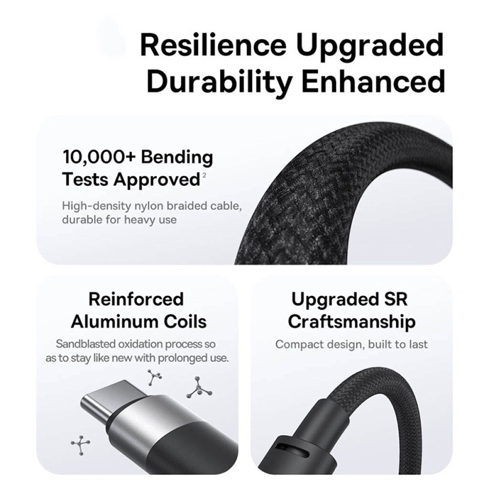 USB-A - Lightning / microUSB / USB-C Baseus StarSpeed töltőkábel, 100W, 1.5m, Fehér P10319900211-00