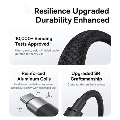 USB-A - Lightning / microUSB / USB-C Baseus StarSpeed töltőkábel, 100W, 1.5m, Fehér P10319900211-00
