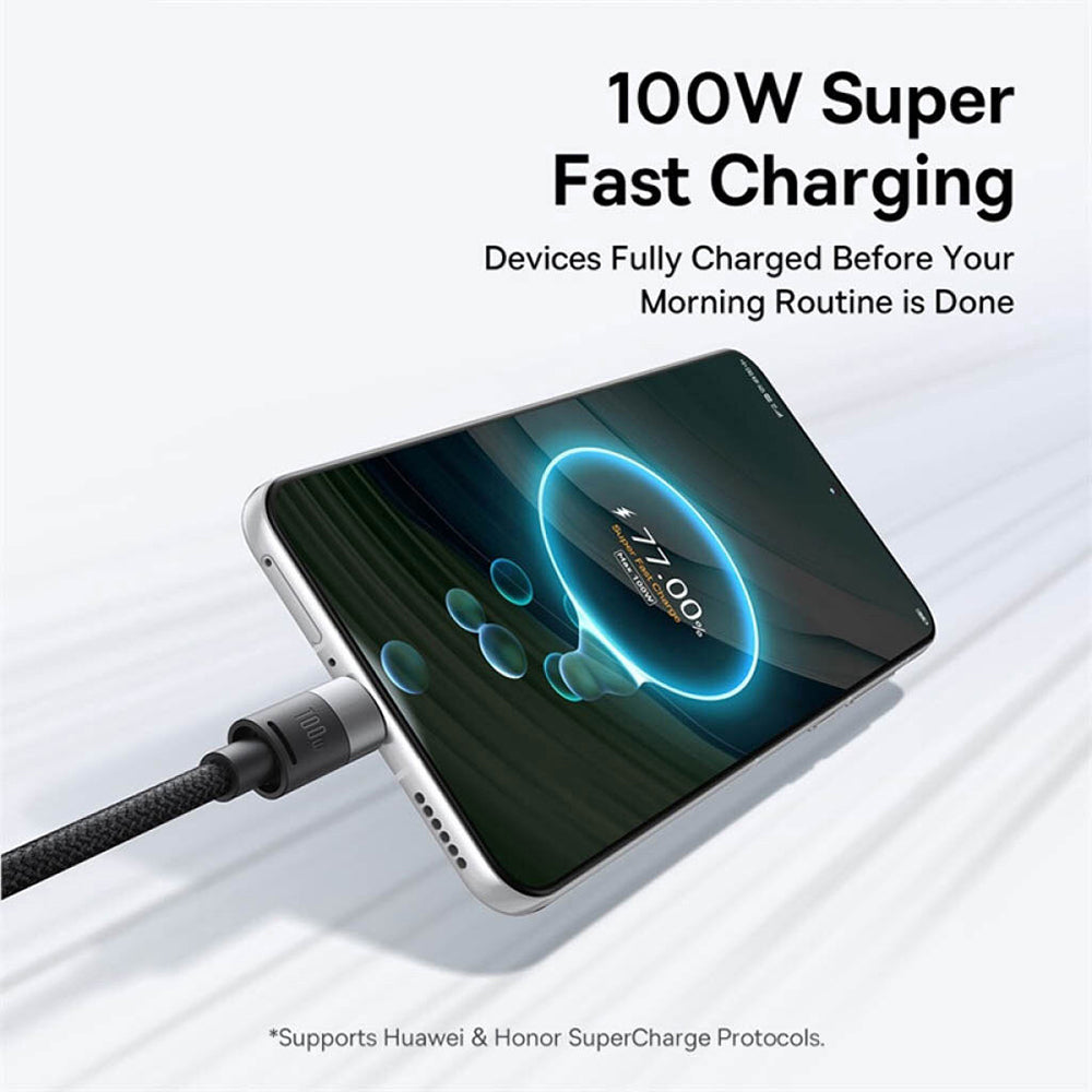 USB-A - Lightning / microUSB / USB-C Baseus StarSpeed töltőkábel, 100W, 1.5m, Fehér P10319900211-00