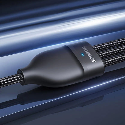 USB-A / USB-C - Lightning / 2 x USB-C Baseus Flash Series III 3in1 töltőkábel, 100W, 1.5m, Fekete P10377800U01-00
