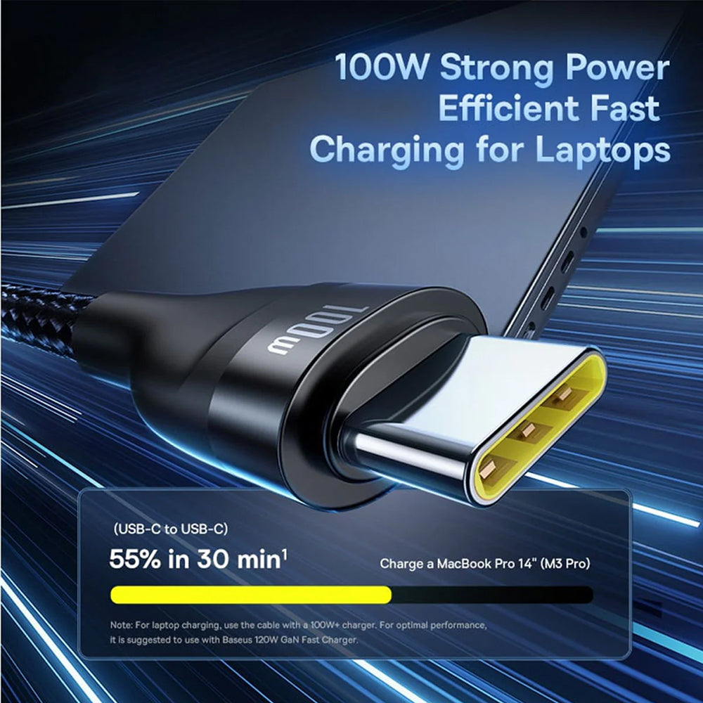 USB-A / USB-C - Lightning / 2 x USB-C Baseus Flash Series III 3in1 töltőkábel, 100W, 1.5m, Fekete P10377800U01-00
