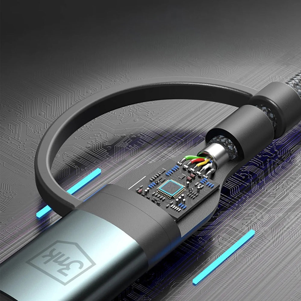 USB-A / USB-C - Lightning / microUSB / USB-C 3MK Hyper N töltőkábel, 18W, 1.2m, Fekete