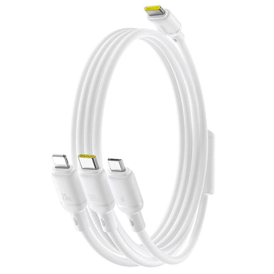 USB-C - Lightning / microUSB / USB-C Baseus Silky 3in1 töltőkábel, 100W, 1.5m, Fehér P10377706213-00