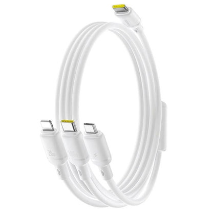 USB-C - Lightning / microUSB / USB-C Baseus Silky 3in1 töltőkábel, 100W, 1.5m, Fehér P10377706213-00