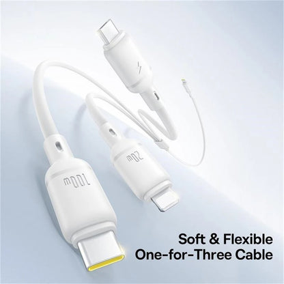 USB-C - Lightning / microUSB / USB-C Baseus Silky 3in1 töltőkábel, 100W, 1.5m, Fehér P10377706213-00