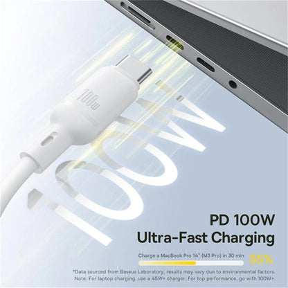 USB-C - Lightning / microUSB / USB-C Baseus Silky 3in1 töltőkábel, 100W, 1.5m, Fehér P10377706213-00