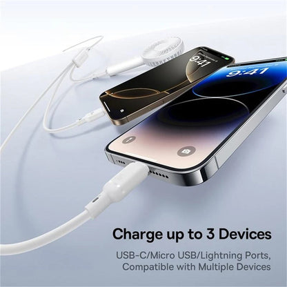 USB-C - Lightning / microUSB / USB-C Baseus Silky 3in1 töltőkábel, 100W, 1.5m, Fehér P10377706213-00