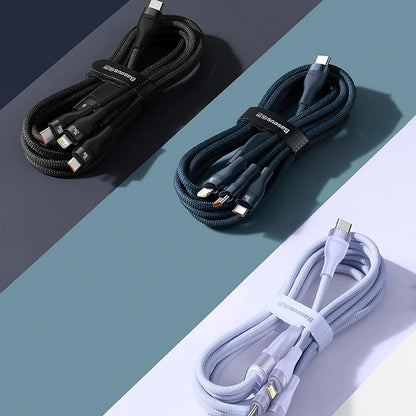 USB-C - Lightning / microUSB / USB-C Baseus Flash Series II 3in1 töltőkábel, 100W, 1.5m, Kék P10382702121-01