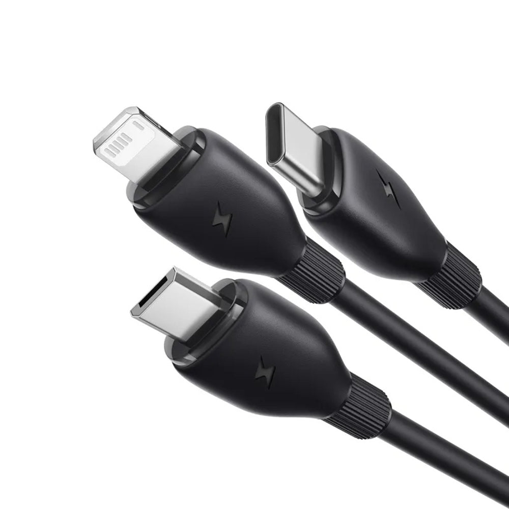 USB-C - Lightning / microUSB / USB-C Baseus Ultra Fast 3in1 töltőkábel, 20W, 0.8m, Fekete P10377501111-00