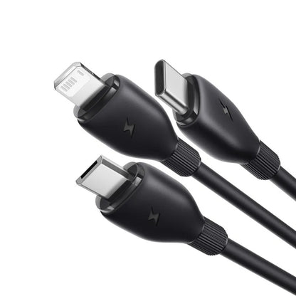 USB-C - Lightning / microUSB / USB-C Baseus Ultra Fast 3in1 töltőkábel, 20W, 0.8m, Fekete P10377501111-00