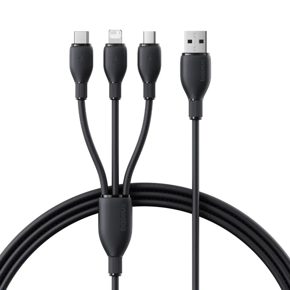 USB-C - Lightning / microUSB / USB-C Baseus Ultra Fast 3in1 töltőkábel, 20W, 0.8m, Fekete P10377501111-00