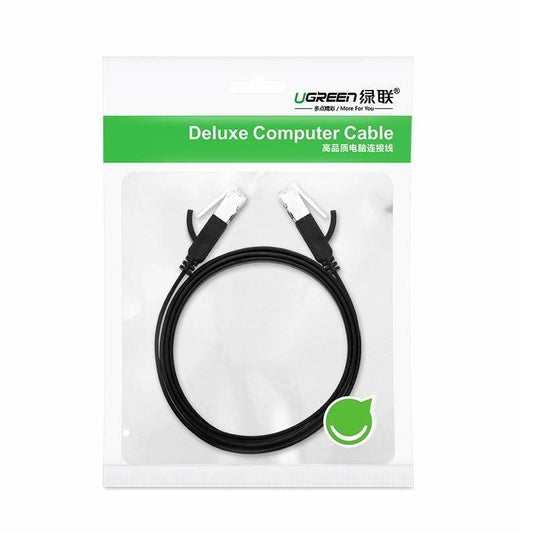 UGREEN Network Cable NW101 Flat, UTP, Cat6, 1m, Black 