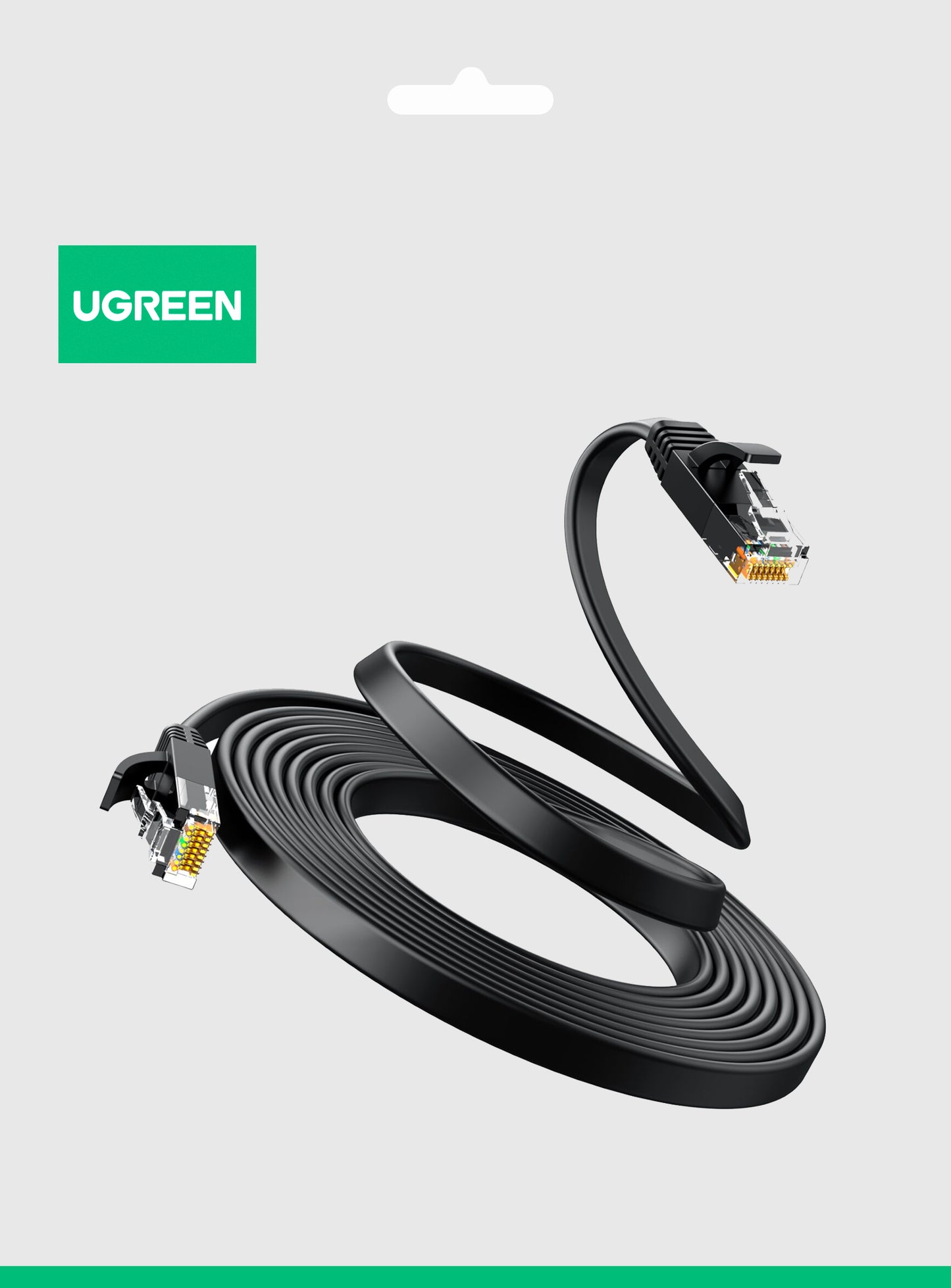 UGREEN NW102 Flat hálózati kábel, UTP, Cat6, 3m, Fekete