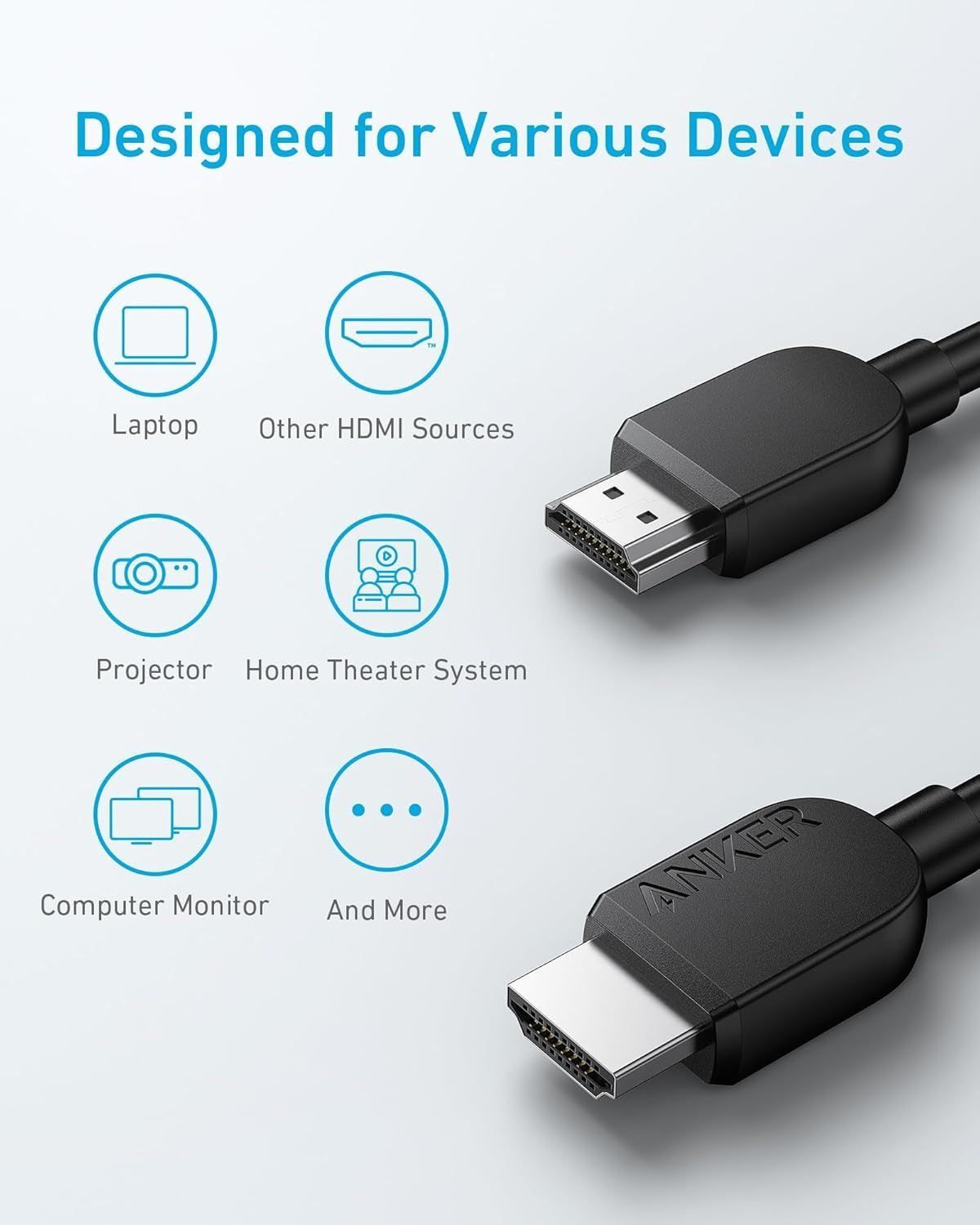 Anker Video Kábel, HDMI - HDMI, 8K, 1.8m, Fekete A8742011