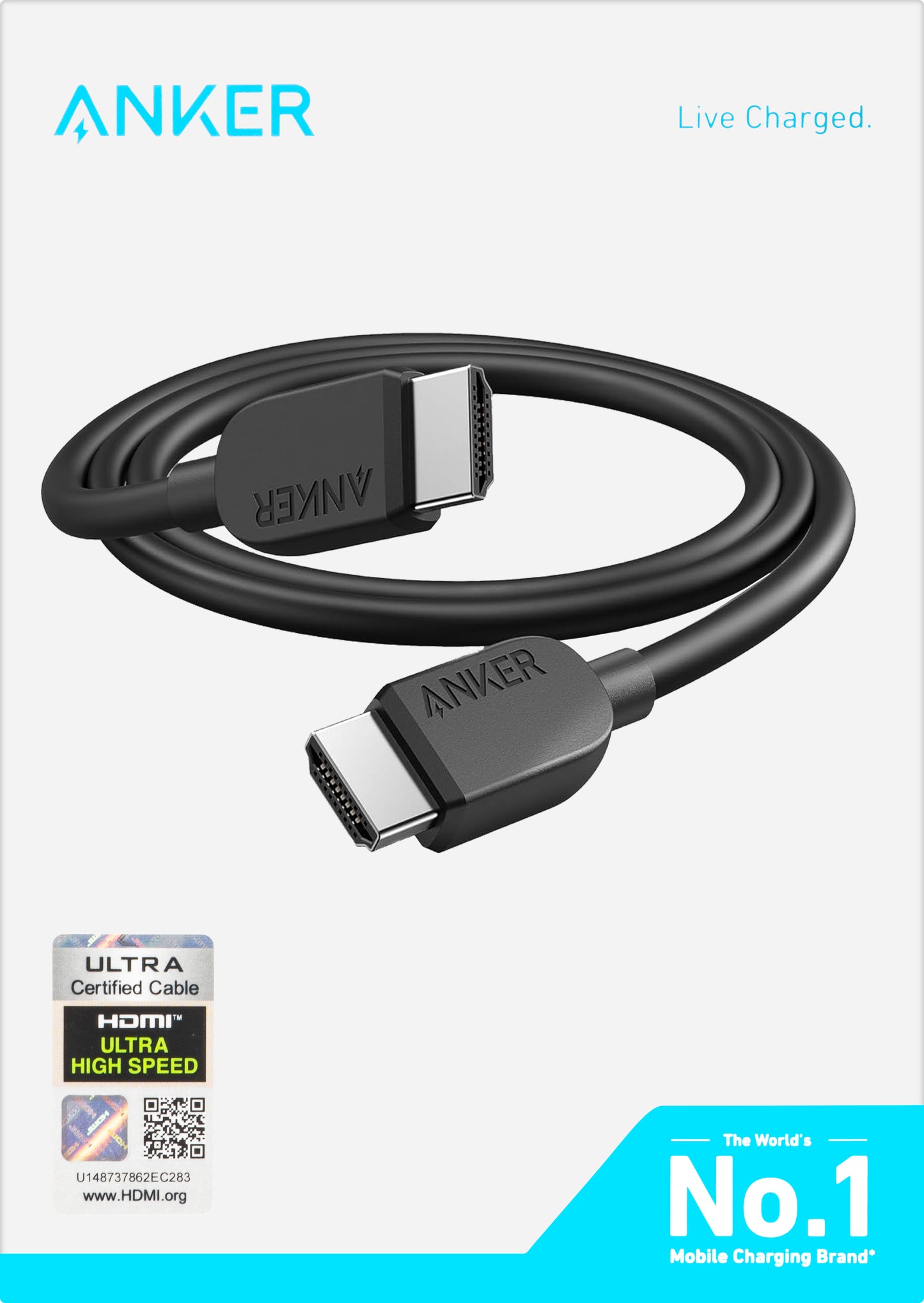 Anker Video Kábel, HDMI - HDMI, 8K, 1.8m, Fekete A8742011
