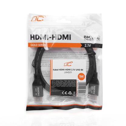 LTC Gold videókábel, HDMI - HDMI, 8K, 1m, Fekete