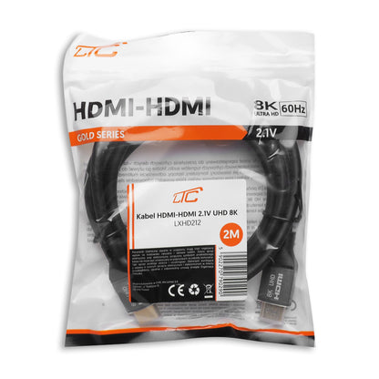 LTC Gold videókábel, HDMI - HDMI, 8K, 2m, Fekete